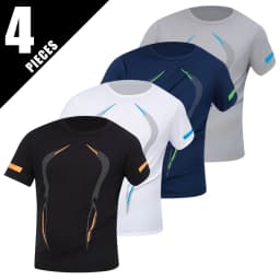 1/4 Pcs Summer Men's Leisure Sports Multicolor Quick-drying Short-sleeved Teens Loose Solid Color Running Fitness Playing T-shir