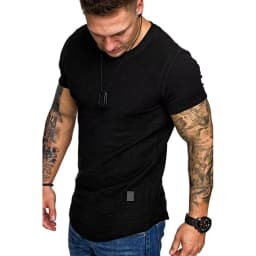 Mens Short Sleeve T-Shirts Crew Neck Casual Shirt Summer Basic Lightweight Fashion Active T Shirts Sports Running Shirt