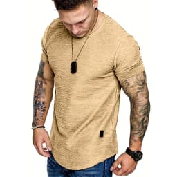 Mens Short Sleeve T-Shirts Crew Neck Casual Shirt Summer Basic Lightweight Fashion Active T Shirts Sports Running Shirt