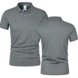 2025 New Summer Men's Short Sleeve Collar Tshirts New Solid Color Casual Polo Shirt Trendy Breathable Loose Basic Splice Top