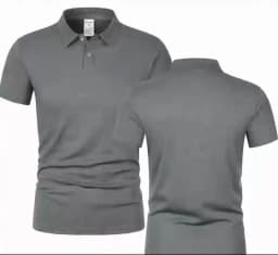 2025 New Summer Men's Short Sleeve Collar Tshirts New Solid Color Casual Polo Shirt Trendy Breathable Loose Basic Splice Top