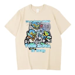 Calm Down Ladies Your Alpha Is Here Berdly Deltarune Accessories Unisex T Shirt High Quality Cotton Tee Print T-shirt Clothes