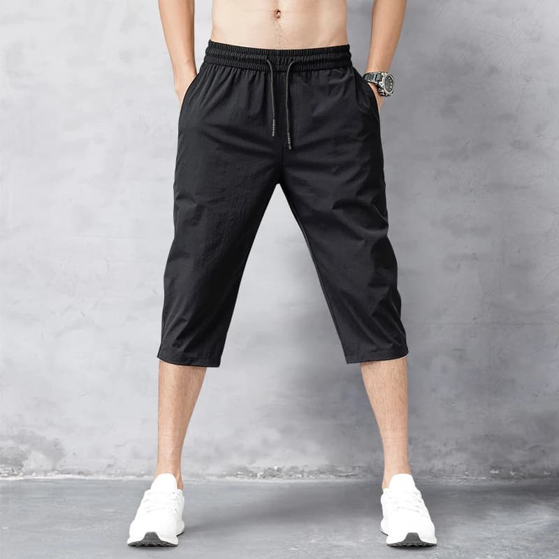 Summer Cropped Trousers for Men, Ice-Feel Breathable Stretch Trousers, Casual Versatile Shorts