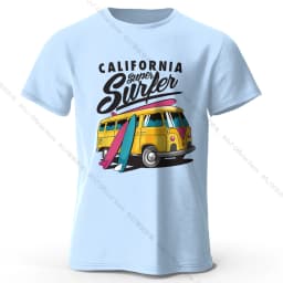 Surfer Sunrise Silhouette Printed Unisex Men Women T-Shirt Tees Tops 100% Cotton Ocean Wave Graphic Morning Ritual