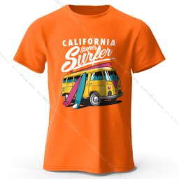 Surfer Sunrise Silhouette Printed Unisex Men Women T-Shirt Tees Tops 100% Cotton Ocean Wave Graphic Morning Ritual
