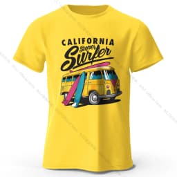 Surfer Sunrise Silhouette Printed Unisex Men Women T-Shirt Tees Tops 100% Cotton Ocean Wave Graphic Morning Ritual