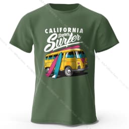 Surfer Sunrise Silhouette Printed Unisex Men Women T-Shirt Tees Tops 100% Cotton Ocean Wave Graphic Morning Ritual