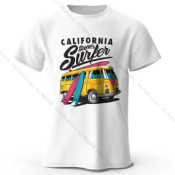 Surfer Sunrise Silhouette Printed Unisex Men Women T-Shirt Tees Tops 100% Cotton Ocean Wave Graphic Morning Ritual