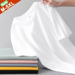 Pure Cotton T-Shirts Men Women Summer Cotton Male Tshirt Casual Short Sleeves Tee Shirt Female Basic Plain Tops Oversized S-5XL
