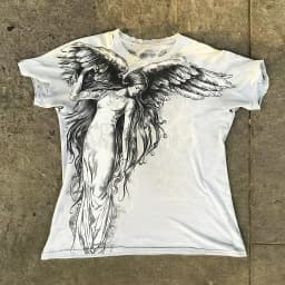 Motorcyc Classic Y2K Gothic Style Oversized T-Shirt round Neck Cotton High Street Tops for Men And Women