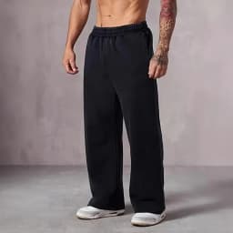 Men's Large Size Oversized Wide-Leg Sweatpants - Loose-Fit Trousers with Elastic Waist Breathable Winter Pants