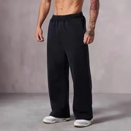 Men's Large Size Oversized Wide-Leg Sweatpants - Loose-Fit Trousers with Elastic Waist Breathable Winter Pants