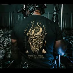 Summer Men's Muscle Training Viking Warrior Printed Comfortable Breathable Round Neck T-shirt Outdoor Sports Top