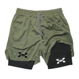 New Running Short Men Gym Sports 2 In 1 Quick Drying Workout Boxing Training Bottoms Fitness Jogging Shorts Pants Summer