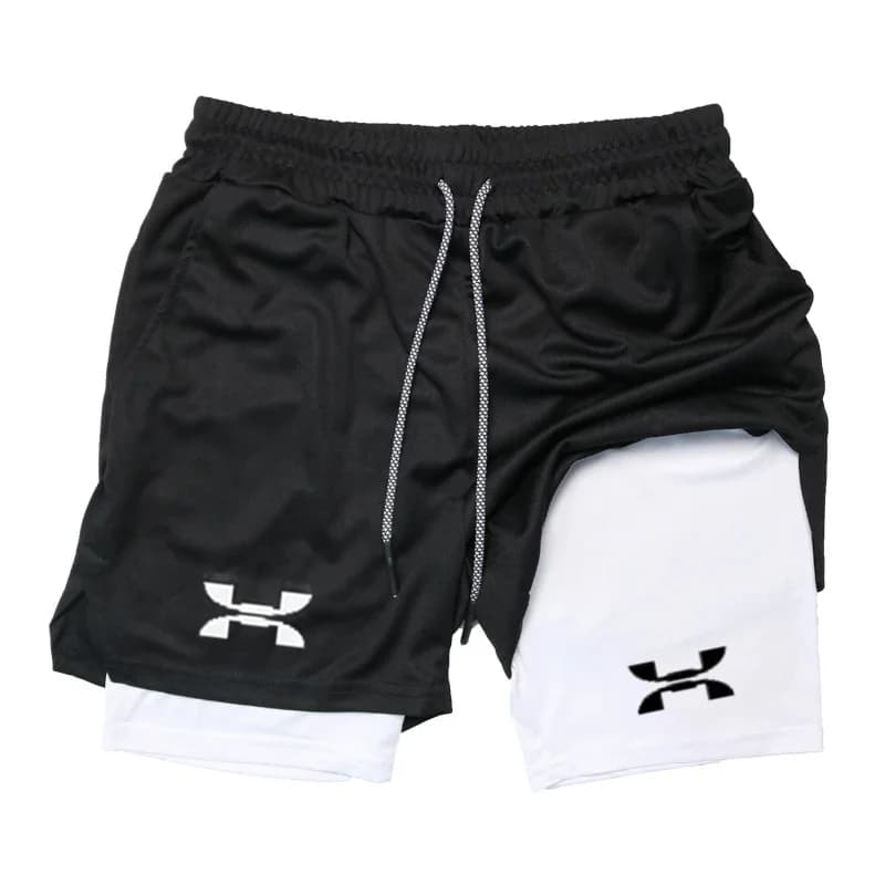 New Running Short Men Gym Sports 2 In 1 Quick Drying Workout Boxing Training Bottoms Fitness Jogging Shorts Pants Summer