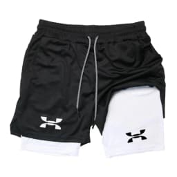 New Running Short Men Gym Sports 2 In 1 Quick Drying Workout Boxing Training Bottoms Fitness Jogging Shorts Pants Summer