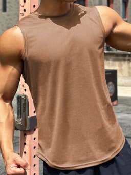 6XL Plus Size men sleeveless tank top round neck moisture absorbent sweat drying tank top suitable for summer gym sports tops