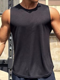 6XL Plus Size men sleeveless tank top round neck moisture absorbent sweat drying tank top suitable for summer gym sports tops