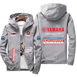 Men's Thin Windbreaker Jacket with YAMAHA Logo, Suitable for Sports, Leisure, Outdoor and Fishing, Windproof, UV Protection, Cas
