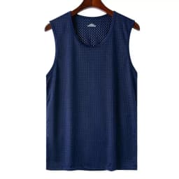 Men's Ice Silk Mesh Vest Lightweight Sports Summer Wear Sleeveless T-shirt Tank Top Casual Fashion Outerwear