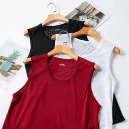 Men's Ice Silk Mesh Vest Lightweight Sports Summer Wear Sleeveless T-shirt Tank Top Casual Fashion Outerwear