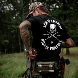 Low in Empathy High in Violence Men's T-Shirt - Combat Iron Military T-shirt - Suitable for Sports Wear Pure Cotton