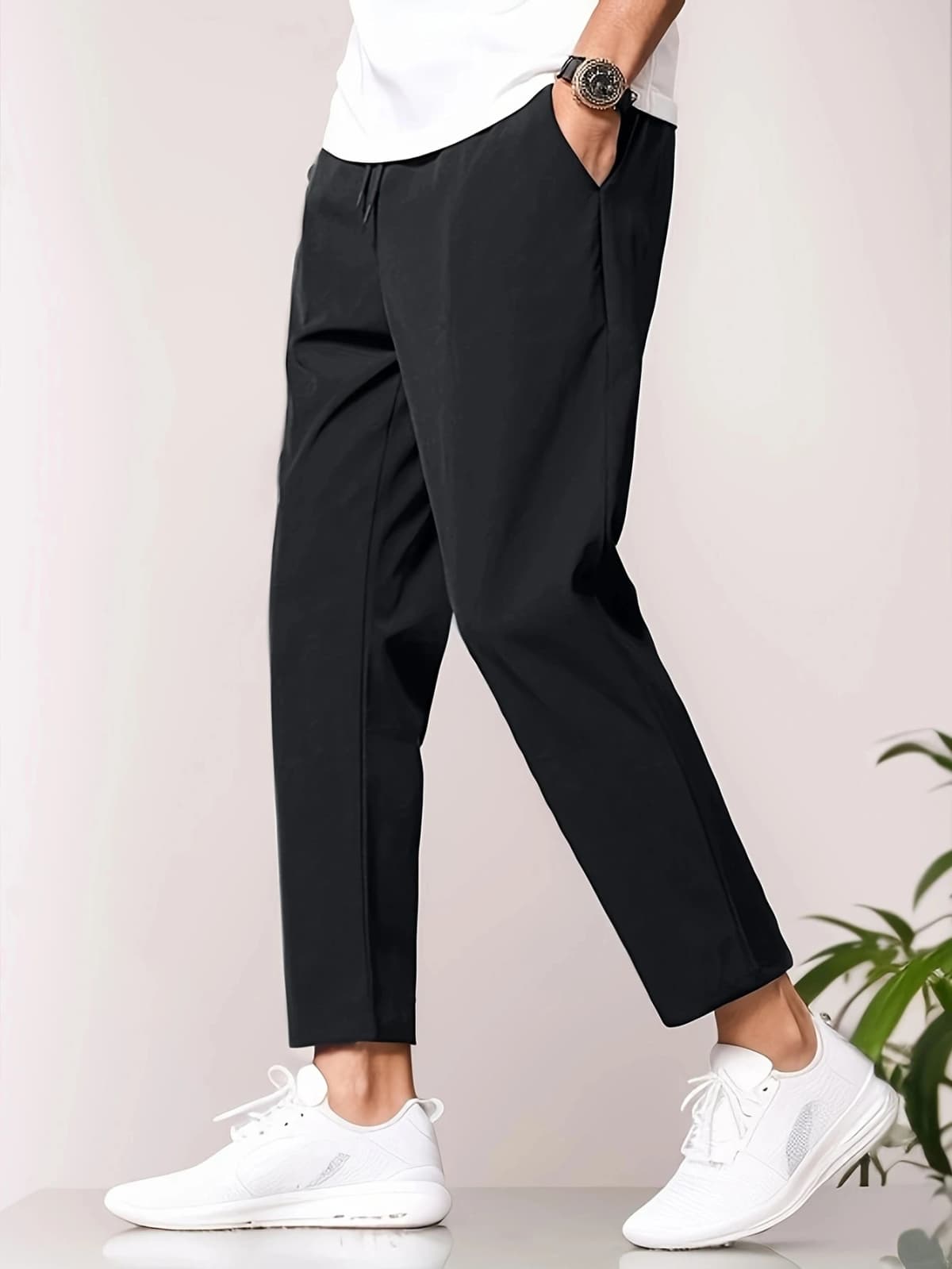 Spring/Summer New Fashion Solid Color Men's Casual Pants Thin SweatPants Quick Drying Cool Sport Jogger Drawstring Pants