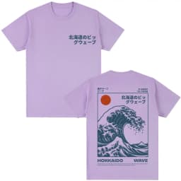 Japanese Style Hokkaido Wave Graphic T-shirts Men Women Harajuku Fashion Vintage T Shirts Oversized Cotton Popular T-Shirt Gifts
