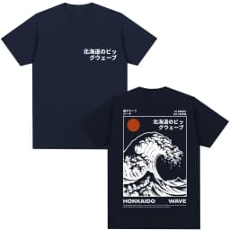 Japanese Style Hokkaido Wave Graphic T-shirts Men Women Harajuku Fashion Vintage T Shirts Oversized Cotton Popular T-Shirt Gifts