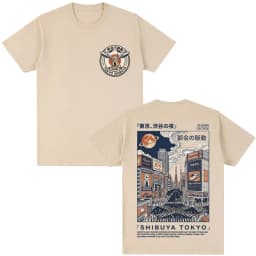 Japanese Style Hokkaido Wave Graphic T-shirts Men Women Harajuku Fashion Vintage T Shirts Oversized Cotton Popular T-Shirt Gifts