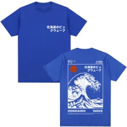 Japanese Style Hokkaido Wave Graphic T-shirts Men Women Harajuku Fashion Vintage T Shirts Oversized Cotton Popular T-Shirt Gifts