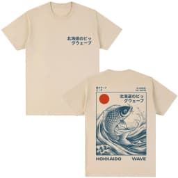 Japanese Style Hokkaido Wave Graphic T-shirts Men Women Harajuku Fashion Vintage T Shirts Oversized Cotton Popular T-Shirt Gifts