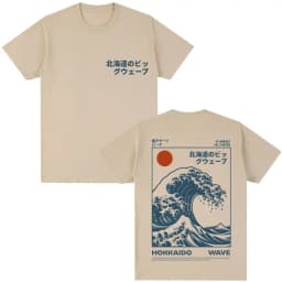Japanese Style Hokkaido Wave Graphic T-shirts Men Women Harajuku Fashion Vintage T Shirts Oversized Cotton Popular T-Shirt Gifts