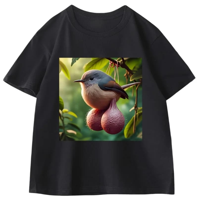 Ball Bird Gag Hoodie Men Women Fun Round-Neck Loose Short-Sleeve T-Shirt Streetwear Casual High-Quality T-Shirt Y2k Ins Clothes