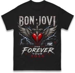 Bon Jovi 2026 Forever Tour Merch T-shirt Men Women Summer Cotton Clothes Oversized Short Sleeved Top Streetwear Unisex Y2k Cheap