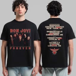 Bon Jovi 2026 Forever Tour Merch T-shirt Men Women Summer Cotton Clothes Oversized Short Sleeved Top Streetwear Unisex Y2k Cheap