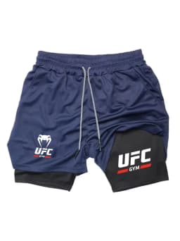 Men's 2-in-1 Double-Layer Sports Shorts, Quick-Dry and Breathable for Fitness, Running, Boxing, and Mixed Martial Arts Training,