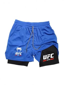Men's 2-in-1 Double-Layer Sports Shorts, Quick-Dry and Breathable for Fitness, Running, Boxing, and Mixed Martial Arts Training,