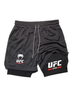 Men's 2-in-1 Double-Layer Sports Shorts, Quick-Dry and Breathable for Fitness, Running, Boxing, and Mixed Martial Arts Training,