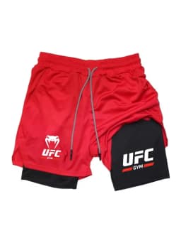 Men's 2-in-1 Double-Layer Sports Shorts, Quick-Dry and Breathable for Fitness, Running, Boxing, and Mixed Martial Arts Training,