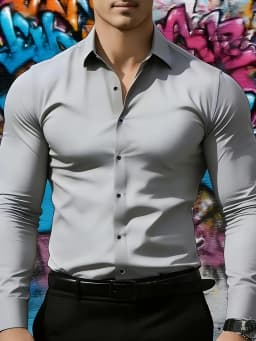 Spring and Summer Collection: White Long-Sleeved Business Formal Shirt (Suitable for Brides and Matrons of Honor) Men's Long-