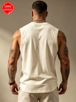 Men's New Summer 100% Cotton Short-Sleeved T-Shirt California Letter Print Loose Sleeveless Tank Top Casual Sport Vest-H13