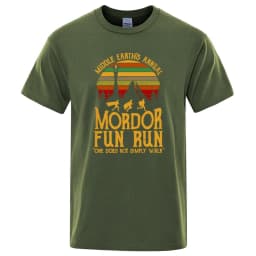 Middle Earth'S Annual Mordor Fun Run Print T Shirt Men Women Tshirts Summer Cotton Tops Cotton Loose Street Hip Hop T-Shirts