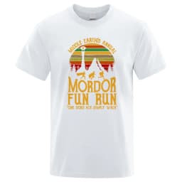 Middle Earth'S Annual Mordor Fun Run Print T Shirt Men Women Tshirts Summer Cotton Tops Cotton Loose Street Hip Hop T-Shirts