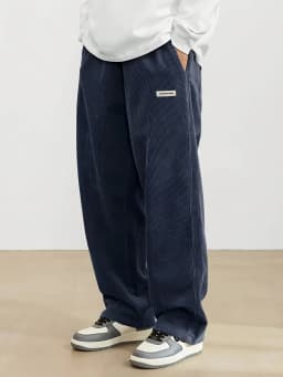 Men's corduroy loose European size hanging multi-functional casual straight leg pants, suitable for daily travel