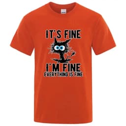 Men's High Quality T-shirt Cotton Blend Funny Cool Cat Printed T-shirt Casual Men Short Sleeve T-shirt for Men T-Shirt Male Top