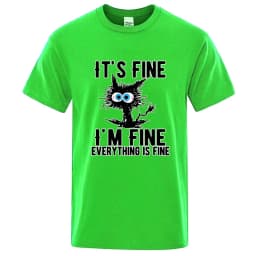 Men's High Quality T-shirt Cotton Blend Funny Cool Cat Printed T-shirt Casual Men Short Sleeve T-shirt for Men T-Shirt Male Top