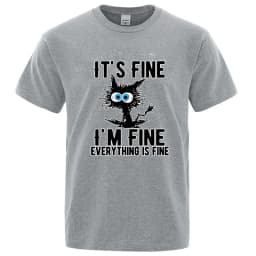 Men's High Quality T-shirt Cotton Blend Funny Cool Cat Printed T-shirt Casual Men Short Sleeve T-shirt for Men T-Shirt Male Top