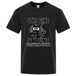 Men's High Quality T-shirt Cotton Blend Funny Cool Cat Printed T-shirt Casual Men Short Sleeve T-shirt for Men T-Shirt Male Top