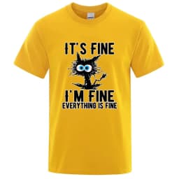 Men's High Quality T-shirt Cotton Blend Funny Cool Cat Printed T-shirt Casual Men Short Sleeve T-shirt for Men T-Shirt Male Top
